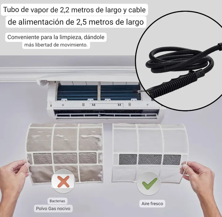 Limpiador a Vapor a Presión 2500W Portátil