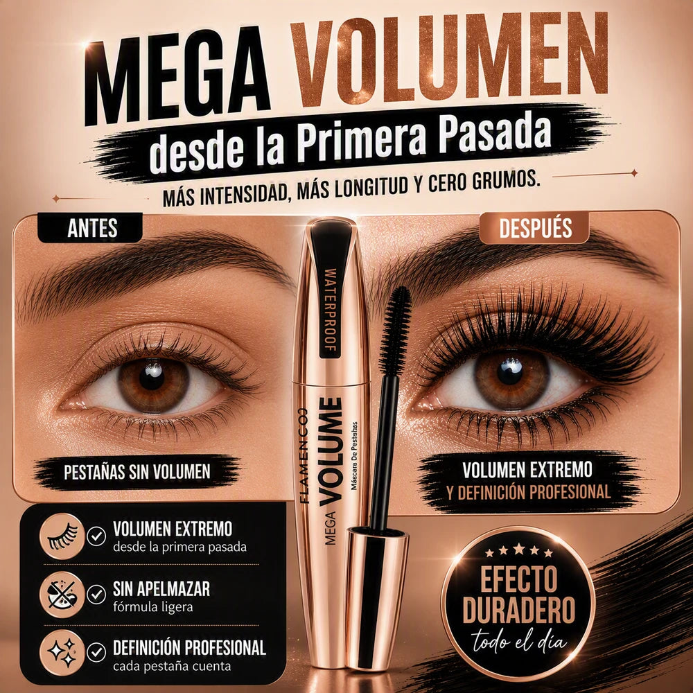 Máscara de Pestañas Waterproof Mega Volumen — Packs desde 2 unidades