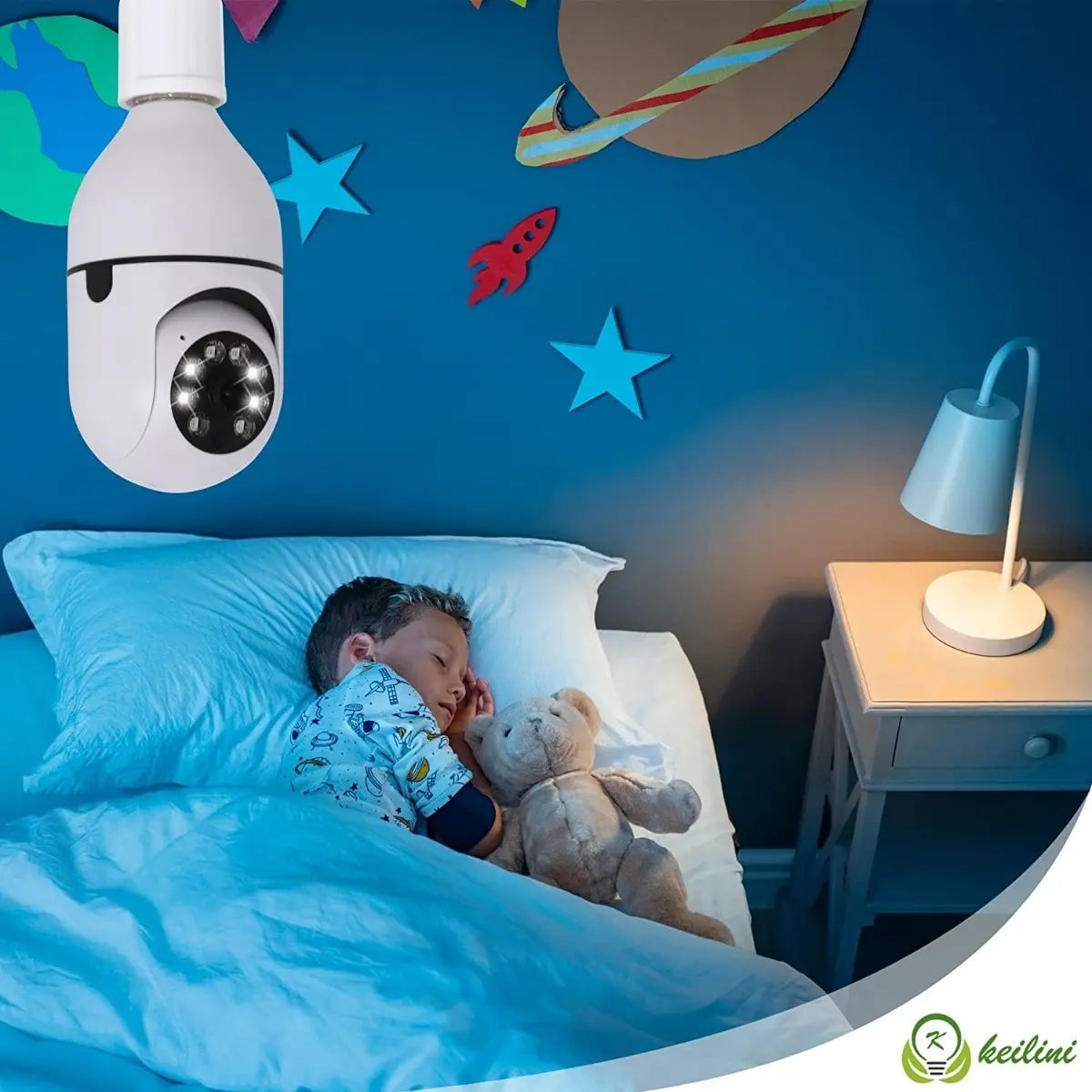 Ampolleta Cámara de Seguridad WiFi 360° con App